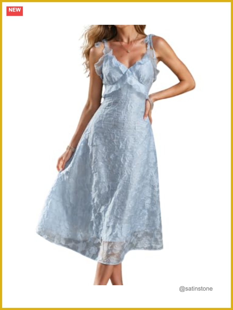 Boho Midi Floral Sundress With Adjustable Straps For Wedding Guest